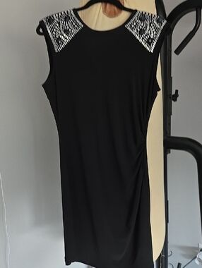 Sears Black Dress with Pink Nail Accent